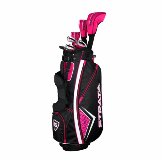 Female golfer using the Strata complete golf set on the course.