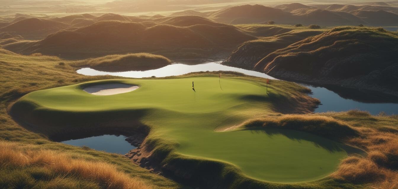 Elevated view of a challenging golf course