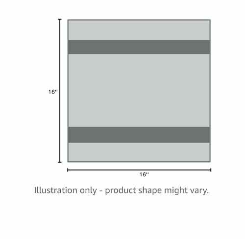 Square product illustration showing dimensions and design bands of the Handy Picks Microfiber Golf Towel