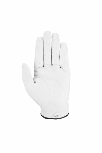 White golf glove with perforated design